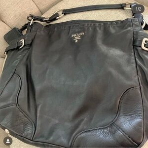 Vintage Prada Leather Hobo Bag